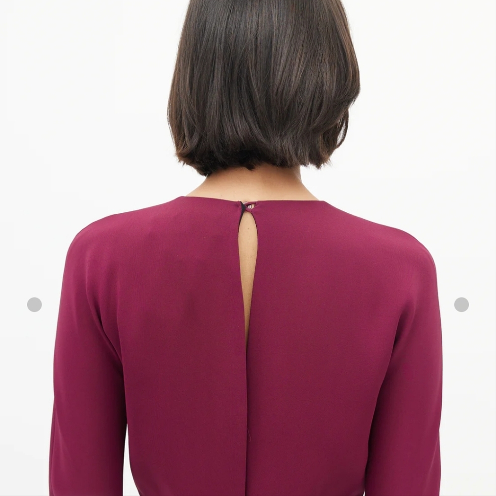 Gucci Plum Long Sleeve Silk Dress Size 42 For Size 4 In US - Picture 4 of 16